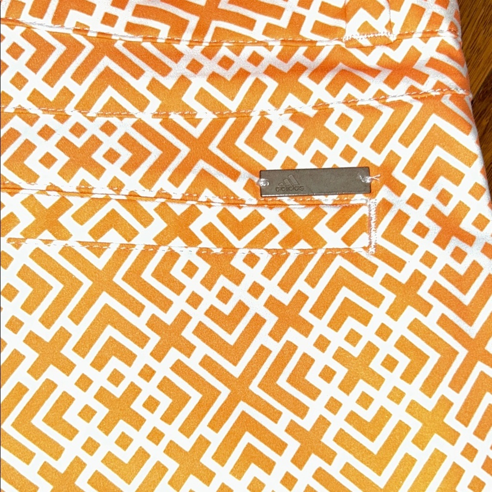 adidas Orange Patterned Women's Athletic Shorts Size 4 - Picture 4 of 7